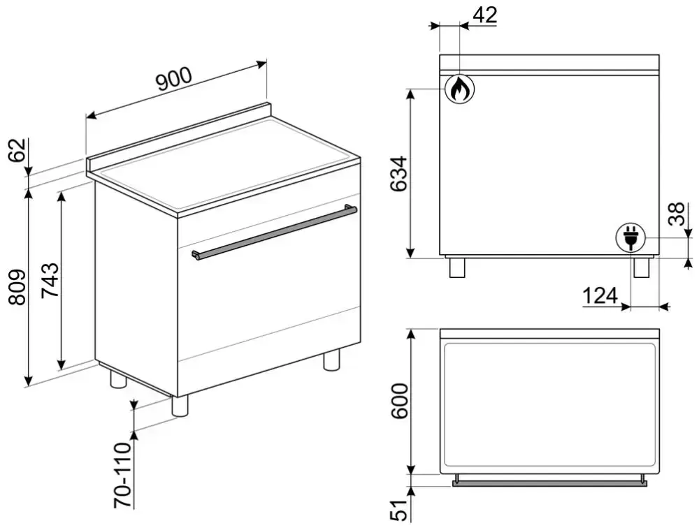 Варочный центр Smeg SUK91CMX9