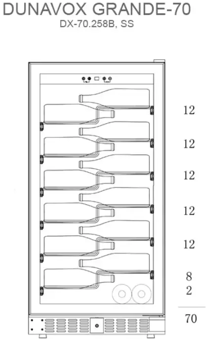 Винный шкаф Dunavox DX-70.258SS