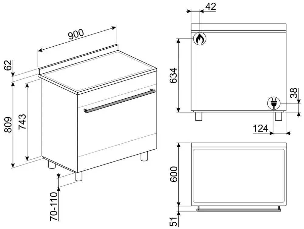 Варочный центр Smeg SUK91MFX9